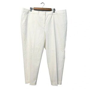 Sejour Ivory Cropped Ankle Pants Flat Front, New w/ Tags, Size 22W